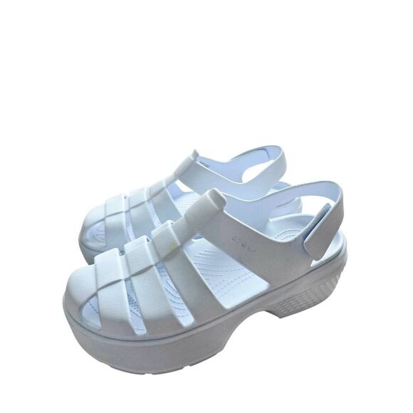 Crocs Fisherman Sports Sandals Size 10 Womens White Platform - Picture 3 of 9
